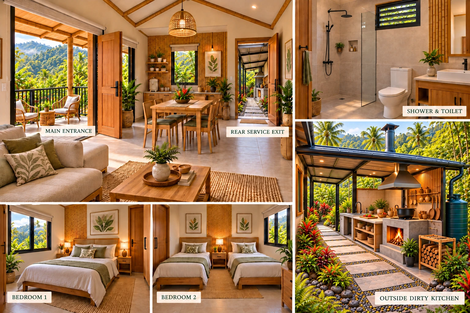 Design 8 · Offset-Gable Stone & Bamboo Cabin | Miag-ao & Beyond